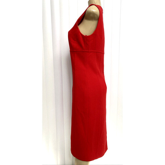 Michael Kors Collection Dress Red Wool Sheath Knee Length Sleeveless Lined 12 L - Picture 3 of 8